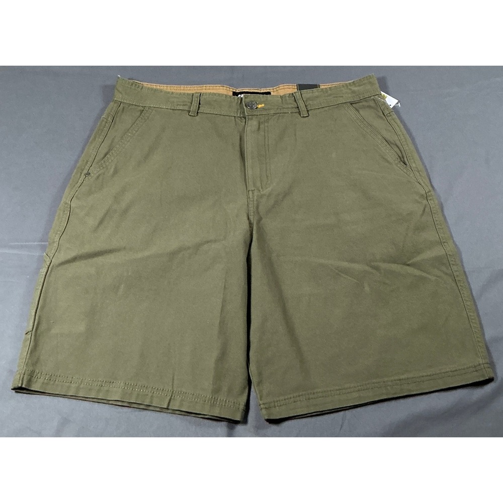 Caterpillar CAT Mens Relaxed Fit Work Shorts Olive Green Canvas Size 36 NWT